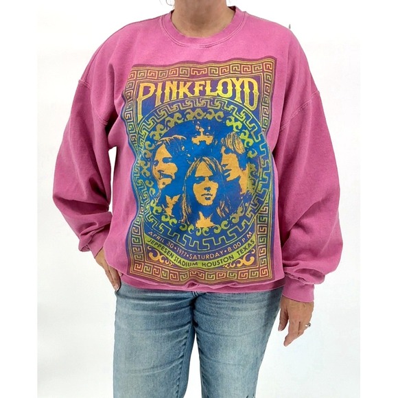 Urban Outfitters Pink Floyd Sweatshirt S/M Pink Graphic Pullover Crewneck Womens - Picture 1 of 7